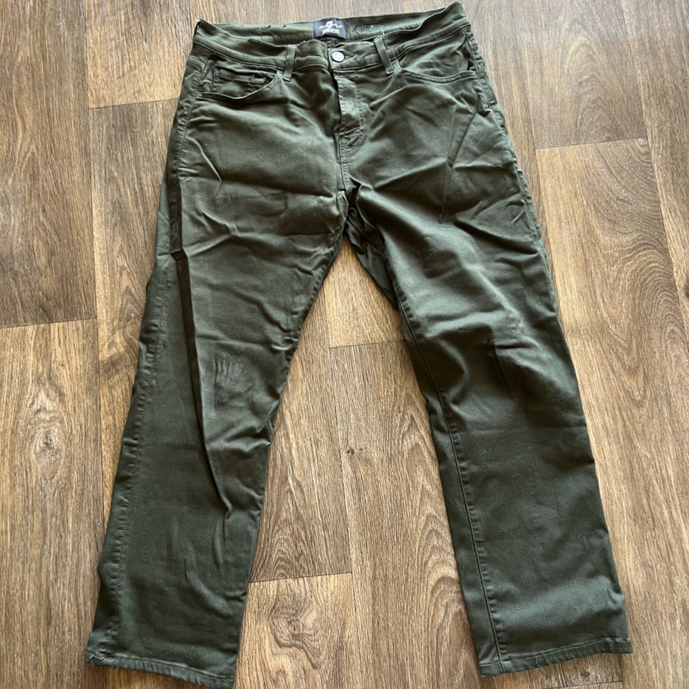 7 for all mankind luxe sport slimmy men’s jeans olive green